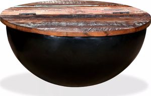 vidaXL Stolik kawowy z drewna odzyskanego, kształt misy 1