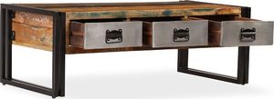 vidaXL Stolik kawowy z 3 szufladami z drewna odzyskanego, 100x50x35 cm 4