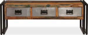 vidaXL Stolik kawowy z 3 szufladami z drewna odzyskanego, 100x50x35 cm 5