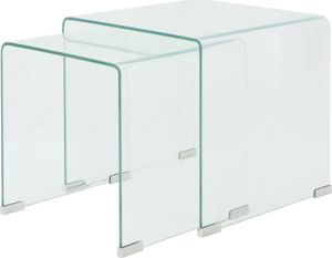 vidaXL Zestaw stolików wsuwanych pod siebie, 2 szt., szkło hartowane 1