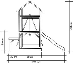 vidaXL Plac zabaw ze zjeżdżalnią, drabinkami i huśtawką, drewno FSC 4