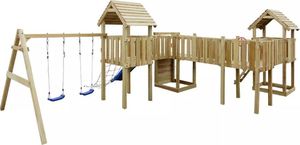vidaXL Plac zabaw dla dzieci z drabinką, zjeżdżalnią i huśtawkami 4