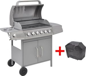 vidaXL 273794 Grill ogrodowy gazowy 13.3 kW 63.5 cm x 37.5 cm 1