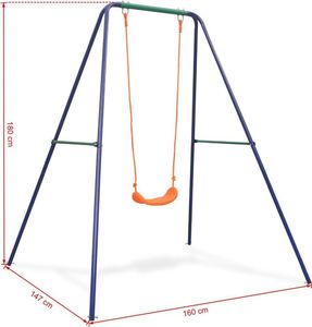 Huśtawka vidaXL Jednoosobowa huśtawka, pomarańczowa (91361) 8