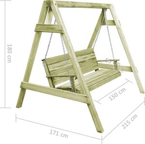 vidaXL huśtawka ogrodowa 215x171x180 cm (45305) 5