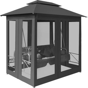 vidaXL huśtawka ogrodowa z baldachimem, 220x160x240 cm, antracytowa (45073) 2