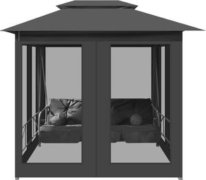 vidaXL huśtawka ogrodowa z baldachimem, 220x160x240 cm, antracytowa (45073) 3