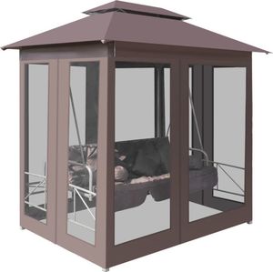 vidaXL altana ogrodowa z huśtawką, kolor kawowy (43240) 4