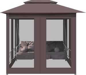 vidaXL altana ogrodowa z huśtawką, kolor kawowy (43240) 5