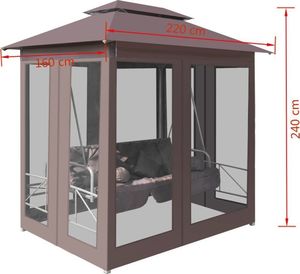 vidaXL altana ogrodowa z huśtawką, kolor kawowy (43240) 8