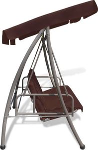 vidaXL Huśtawka ogrodowa z baldachimem, kolor kawowy 4