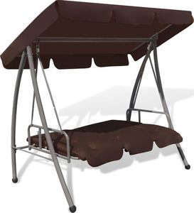 vidaXL Huśtawka ogrodowa z baldachimem, kolor kawowy 5
