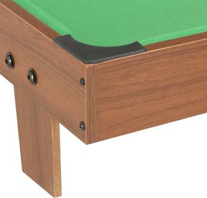 vidaXL Mini stół bilardowy na 3 nogach, 92x52x19 cm, brązowo-zielony 5