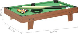 vidaXL Mini stół bilardowy na 3 nogach, 92x52x19 cm, brązowo-zielony 8