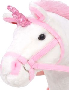 vidaXL Pluszowy jednorożec, stojący, biało-różowy 3