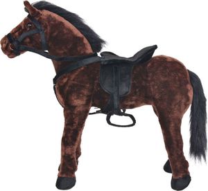 vidaXL Pluszowy konik, stojący, brązowy, XXL 2