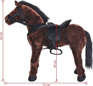 vidaXL Pluszowy konik, stojący, brązowy, XXL 6