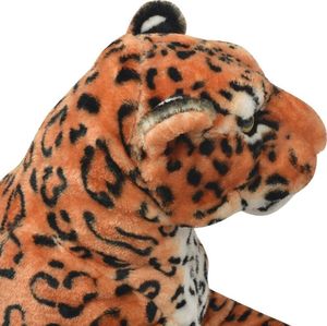 vidaXL Pluszowy leopard XXL brązowy 4