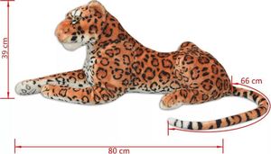 vidaXL Pluszowy leopard XXL brązowy 5