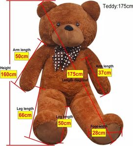 vidaXL Miękki, pluszowy, brązowy miś XXL 175 cm 5
