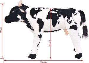 vidaXL Pluszowa krowa, stojąca, czarno-biała, XXL 4