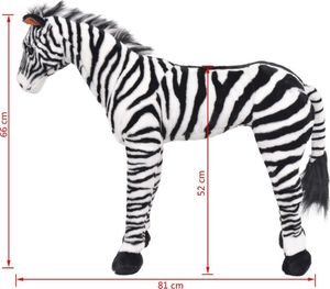 vidaXL Pluszowa zebra, stojąca, czarno-biała, XXL 4