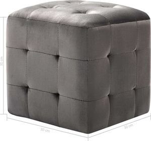 vidaXL Szafki nocne, 2 szt., szare, 30x30x30 cm, aksamit 6