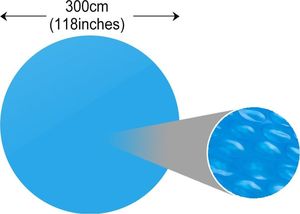 vidaXL Pływająca, okrągła folia, pokrywa solarna PE, 300 cm, niebieska 3