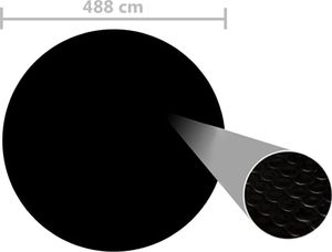 vidaXL Pokrywa na basen, czarna, 488 cm, PE 3