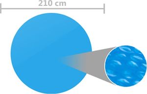 vidaXL Pokrywa na basen, niebieska, 210 cm, PE 4