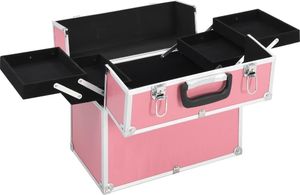vidaXL Kuferek na kosmetyki, 37 x 24 x 35 cm, różowy, aluminiowy 2