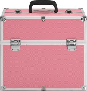 vidaXL Kuferek na kosmetyki, 37 x 24 x 35 cm, różowy, aluminiowy 3