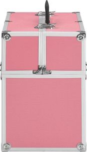 vidaXL Kuferek na kosmetyki, 37 x 24 x 35 cm, różowy, aluminiowy 4