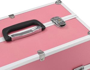 vidaXL Kuferek na kosmetyki, 37 x 24 x 35 cm, różowy, aluminiowy 5