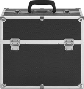 vidaXL Kuferek na kosmetyki, 37 x 24 x 35 cm, czarny, aluminiowy 3