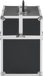 vidaXL Kuferek na kosmetyki, 37 x 24 x 35 cm, czarny, aluminiowy 4