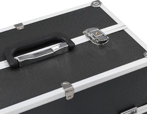 vidaXL Kuferek na kosmetyki, 37 x 24 x 35 cm, czarny, aluminiowy 5