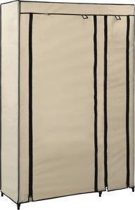 vidaXL Składana szafa, kremowa, 110 x 45 x 175 cm, tkanina 1