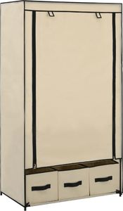 vidaXL Szafa, kremowa, 87 x 49 x 159 cm, materiałowa 1
