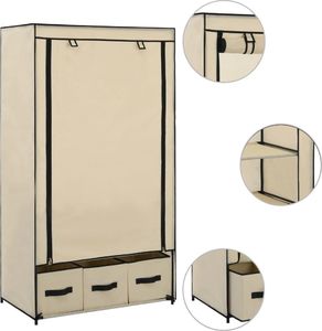 vidaXL Szafa, kremowa, 87 x 49 x 159 cm, materiałowa 2