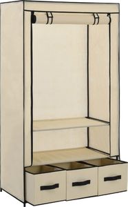vidaXL Szafa, kremowa, 87 x 49 x 159 cm, materiałowa 3