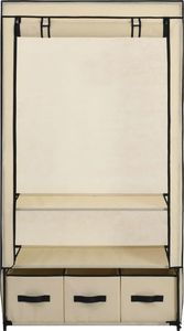 vidaXL Szafa, kremowa, 87 x 49 x 159 cm, materiałowa 4