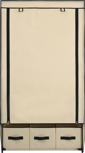 vidaXL Szafa, kremowa, 87 x 49 x 159 cm, materiałowa 5