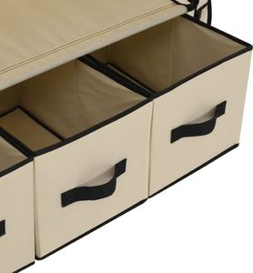vidaXL Szafa, kremowa, 87 x 49 x 159 cm, materiałowa 7