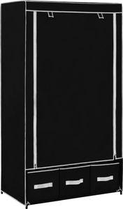 vidaXL Szafa, czarna, 87 x 49 x 159 cm, materiałowa 1