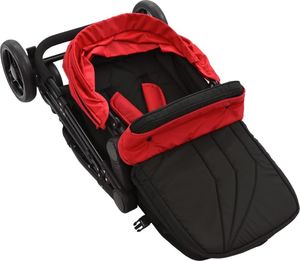 Wózek vidaXL Wózek 2w1 (gondola i spacerówka) czerwony stal 6