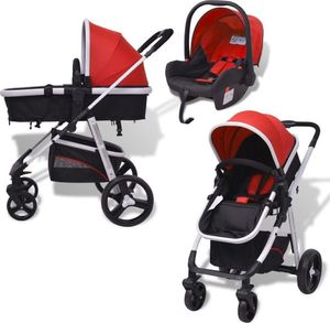 Wózek vidaXL Wózek 3w1 aluminium czerwono-czarny 5