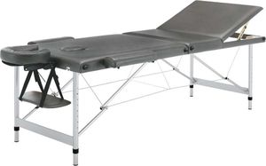 vidaXL Stół do masażu, 3 strefy, rama z aluminium, antracyt, 186x68cm 2