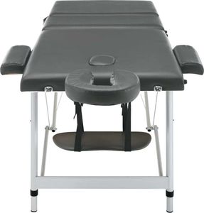 vidaXL Stół do masażu, 3 strefy, rama z aluminium, antracyt, 186x68cm 4