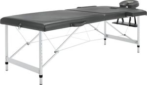 vidaXL Stół do masażu, 2 strefy, rama z aluminium, antracyt, 186x68cm 1